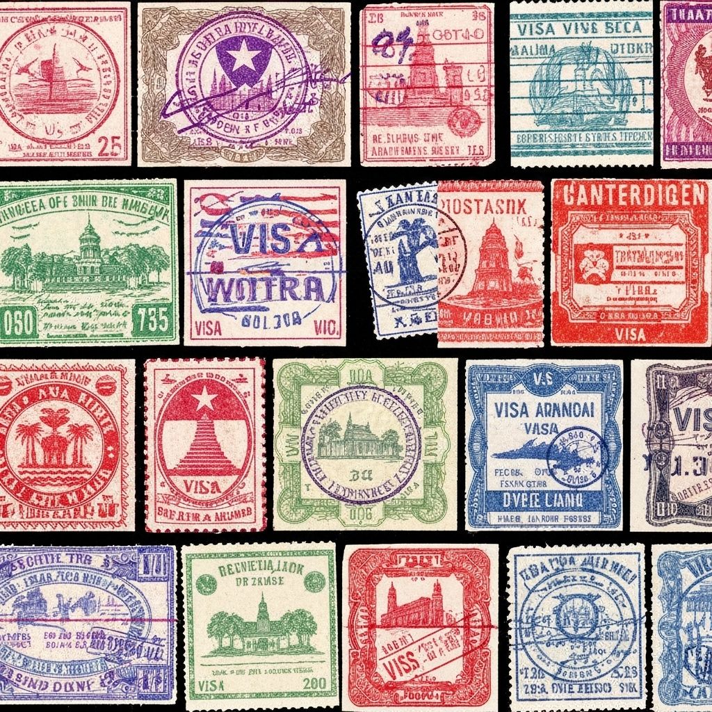 Various visa stamps